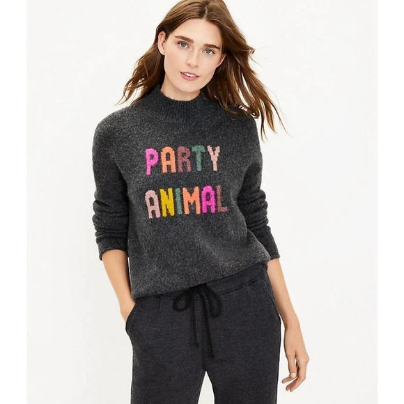 Lou & Grey LOFT Women's Party Animal Sweater Size Small - Picture 2 of 8